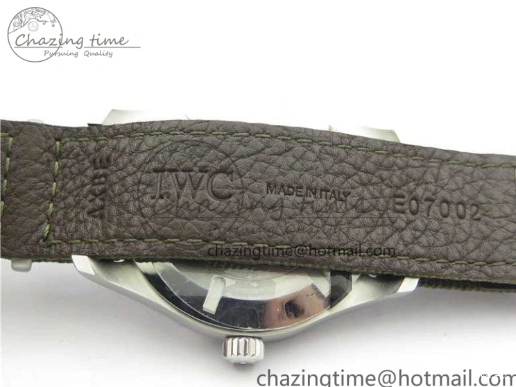 MIROTIME 0207 Fashionable Pilot IW326801 SS MK 1:1 Best Edition Black Dial on Green Nylon Strap MIYOTA 7122